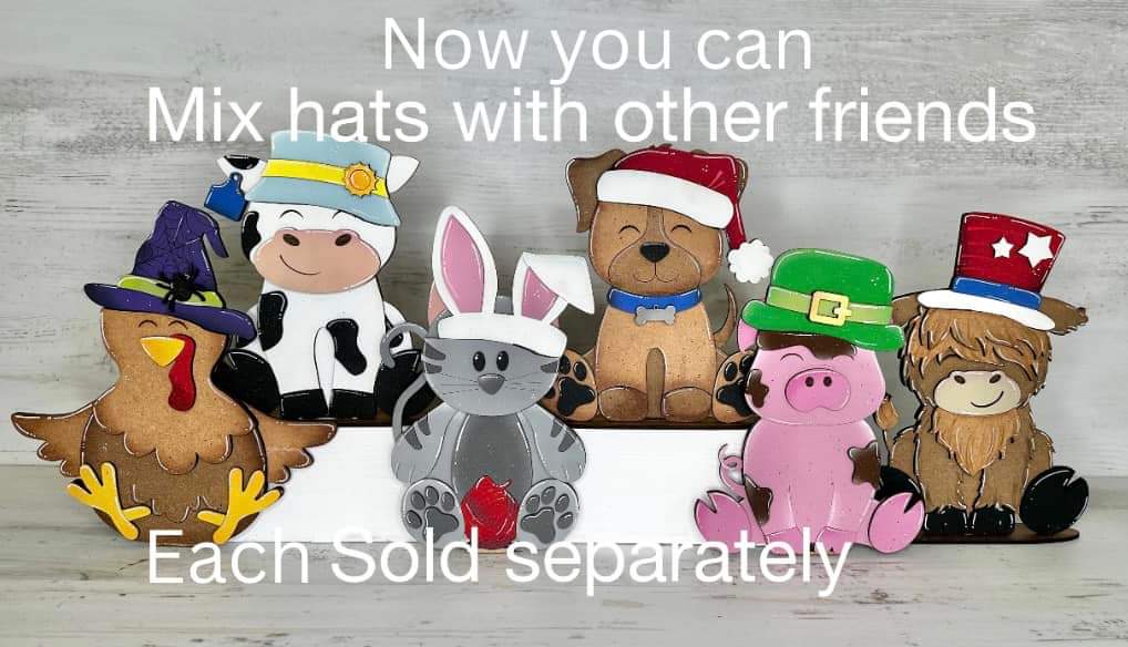 Animal Friends with Interchangeable Hats